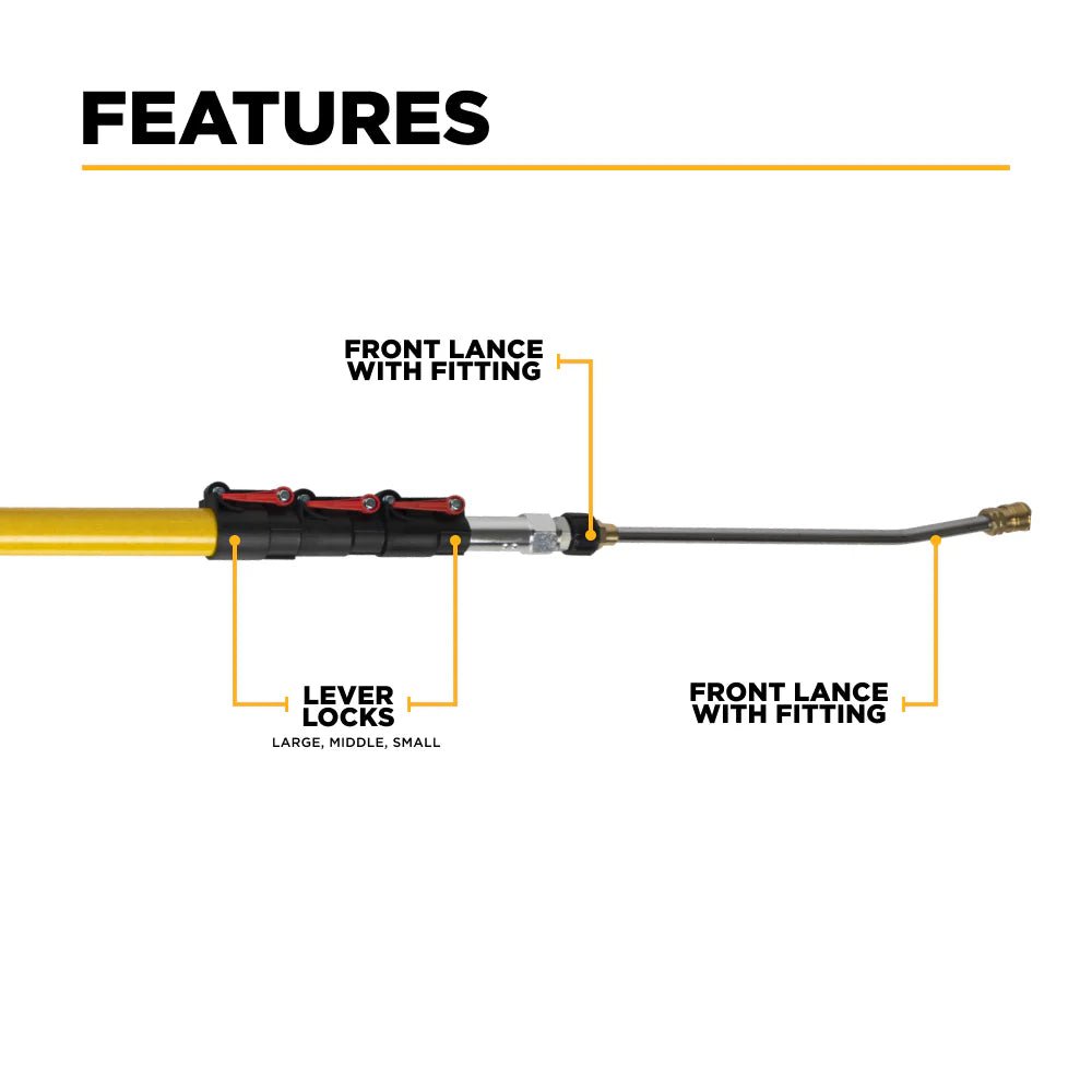 24' Telescoping Pressure Washer Wand Extended Reach - Expert Power Wash