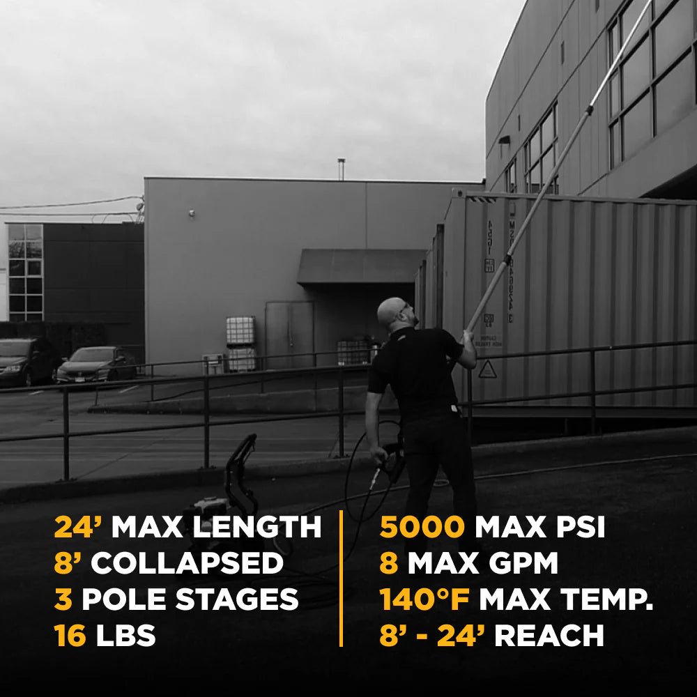 24' Telescoping Pressure Washer Wand Extended Reach - Expert Power Wash