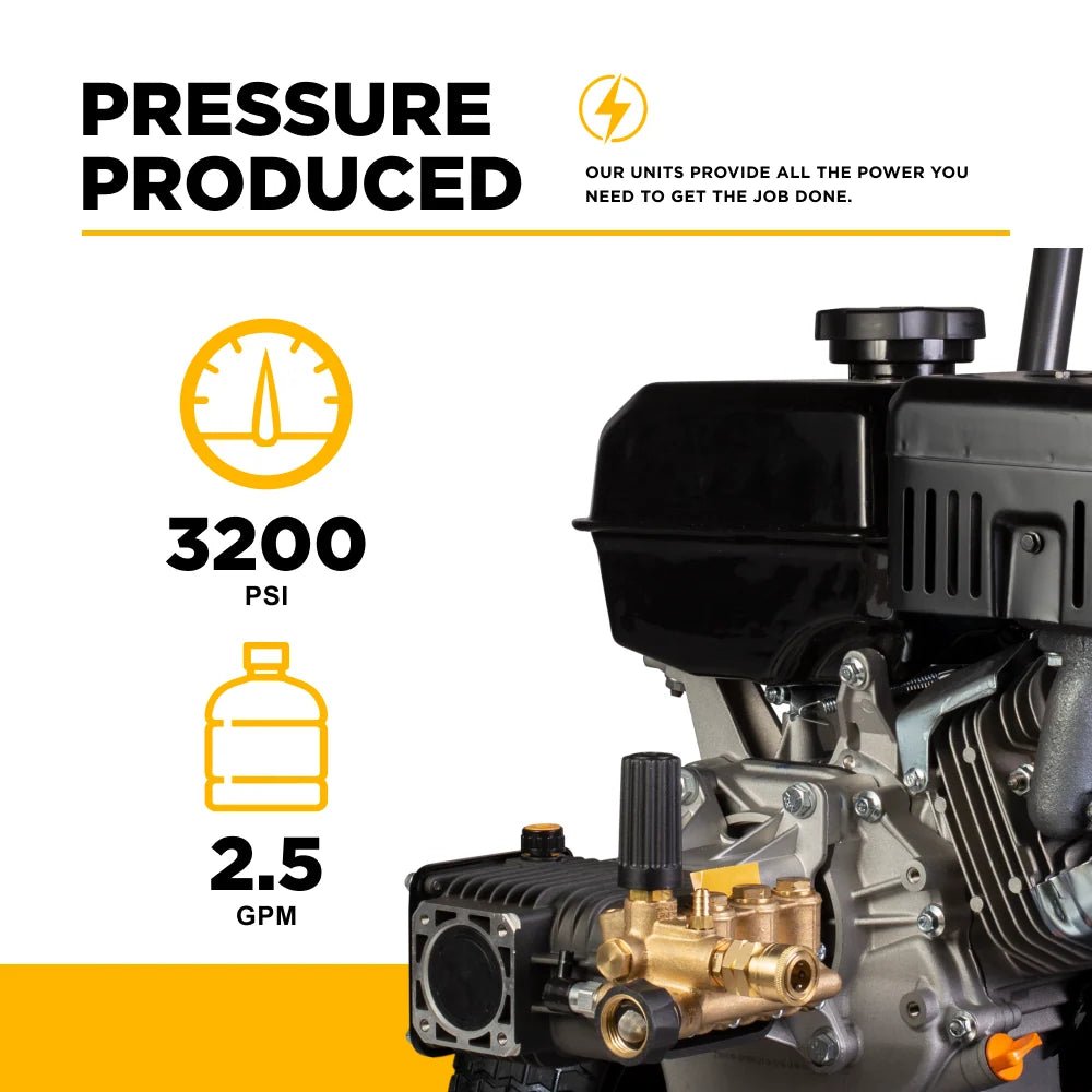 3,200 PSI 2.5 GPM Cold Water Gas Pressure Washer Powerease 212CC Engine and CP Axial Pump - Expert Power Wash