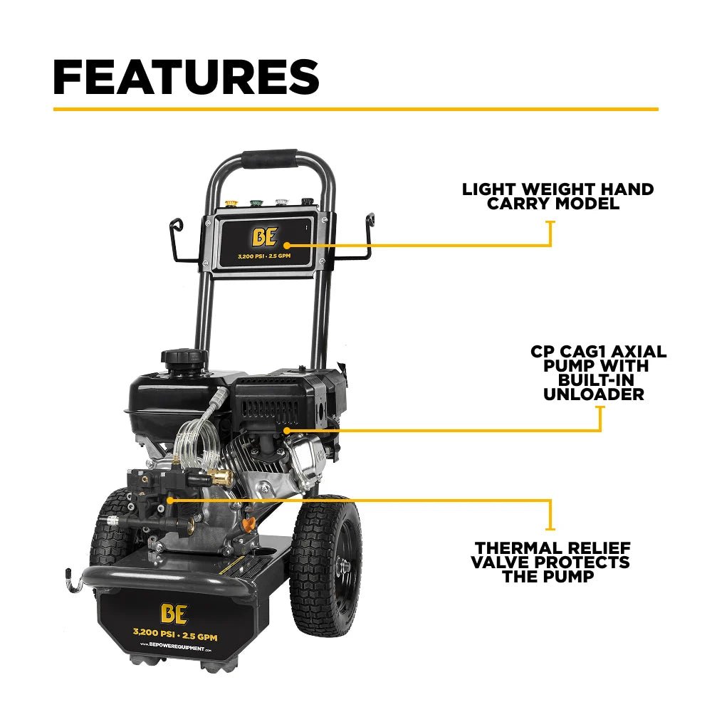 3,200 PSI 2.5 GPM Cold Water Gas Pressure Washer Powerease 212CC Engine and CP Axial Pump - Expert Power Wash