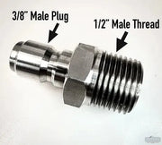 3/8 Plug x 1/2 Thread Stainless Steel Fitting - Expert Power Wash
