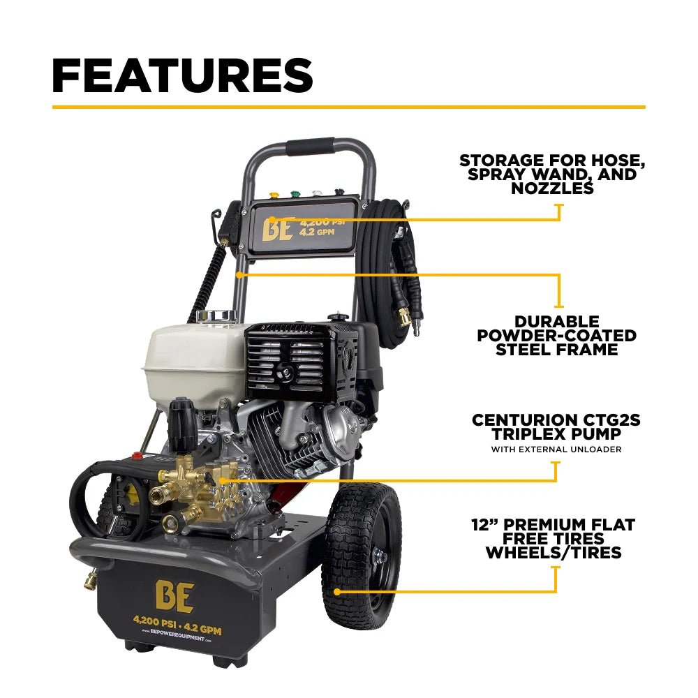 4,200 PSI 4.2 GPM Cold Water Gas Pressure Washer with Honda GX390 Engine and CP Triplex Pump - Expert Power Wash