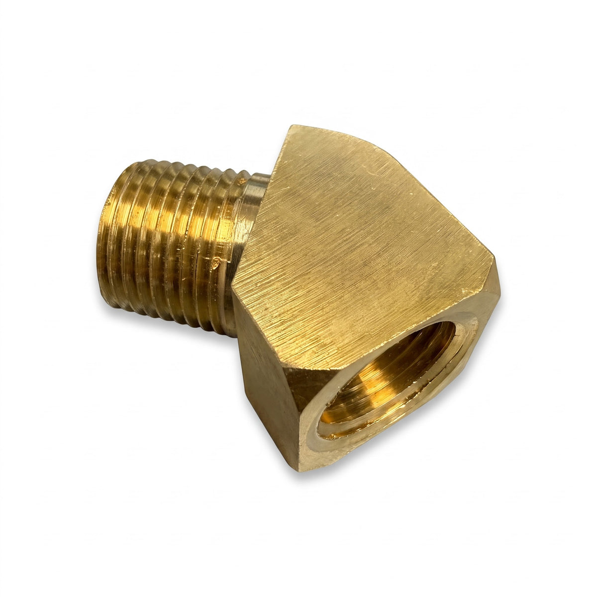 45° Brass Street Elbow – Male NPT x Female NPT