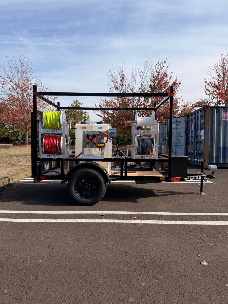 Custom pressure washing trailer built by Expert Power Wash