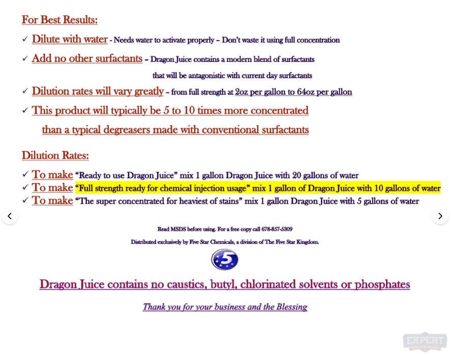 Dragon Juice NV Rust Remover - Expert Power Wash