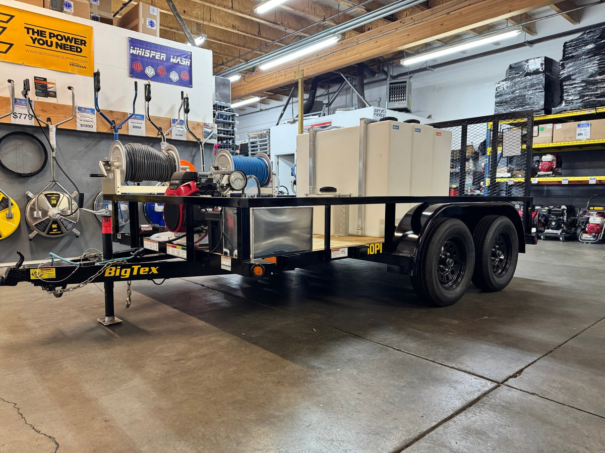 Keith's Dual Axle 6.5 x 12 ft Pressure Washing Soft Wash Trailer Setup - Expert Power Wash
