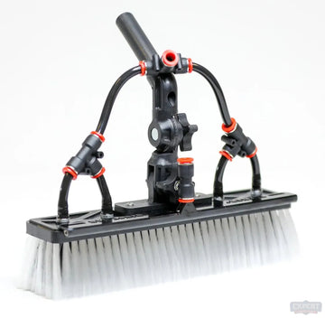 TUCKER WATER FED BRUSH - ALPHA NYLON - 4 PENCIL JETS, RINSE BAR, AND SWIVELING GOOSENECK - Pressure Washing Skids