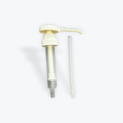 White PP plastic 38 - 400 ribbed skirt down - lock dispensing pump with 11 inch dip tube (1 oz output) - Expert Power Wash